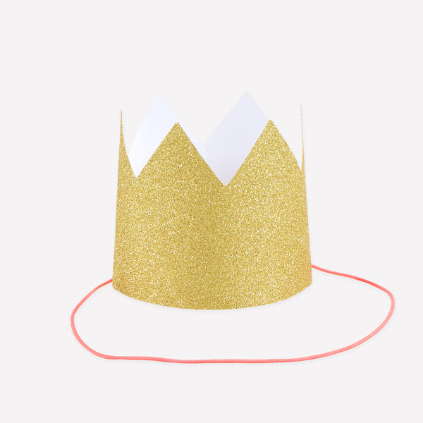 Mini Gold Glitter Crowns Image1