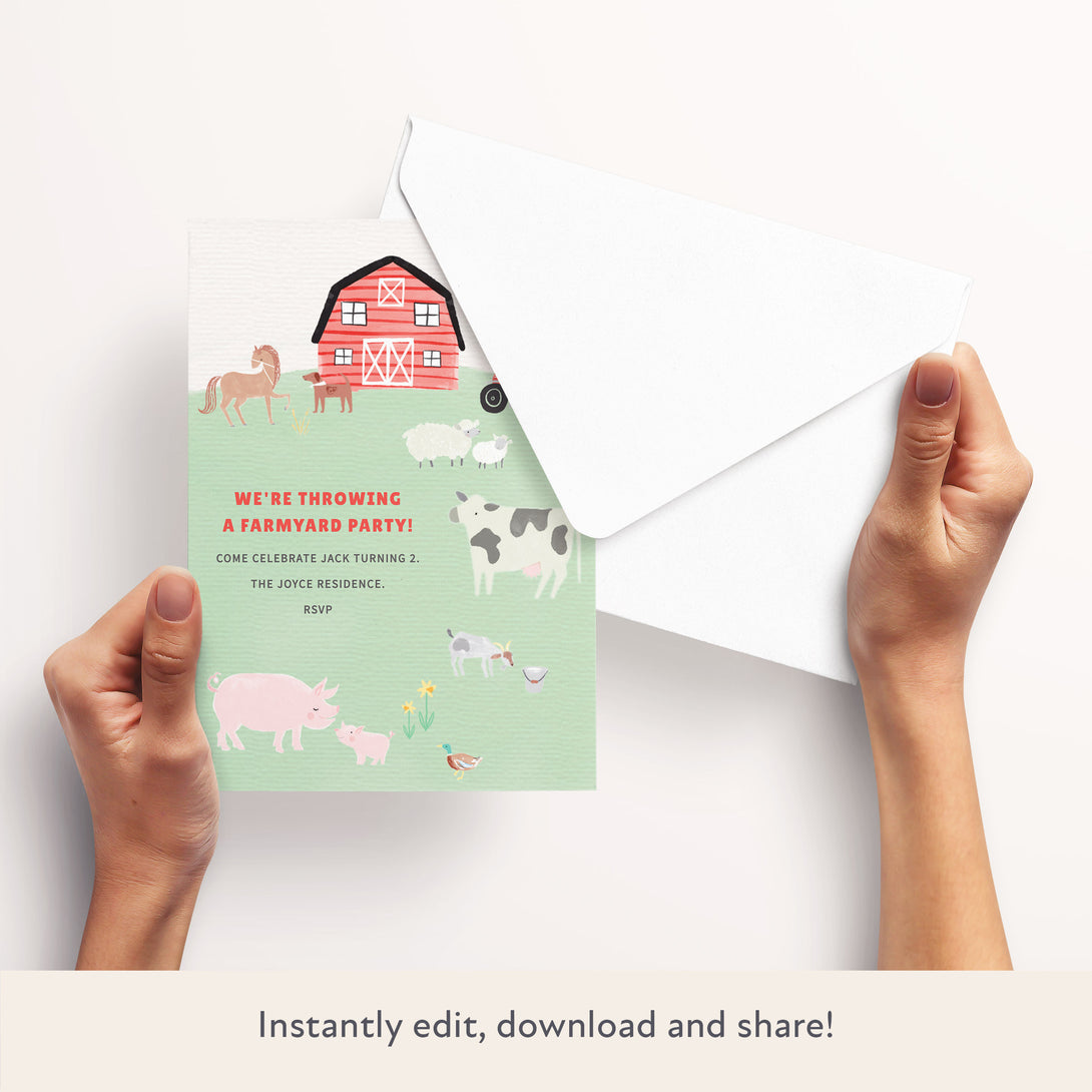 On The Farm Download & Print Invitation