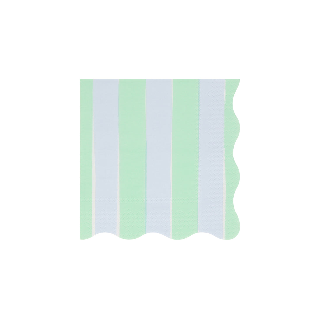 Our striped small napkins in pastel colours are perfect as cocktail napkins and paper napkins for picnics or garden parties.