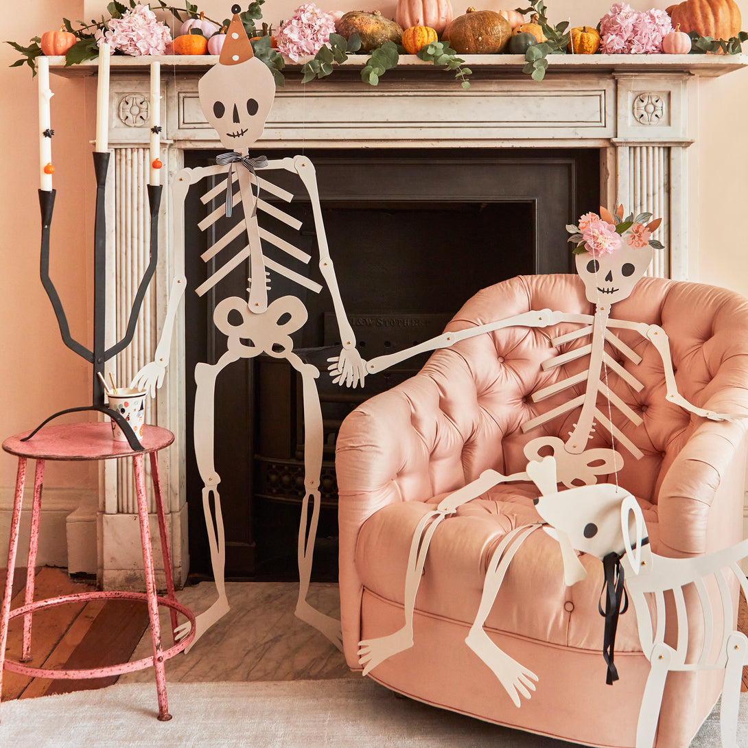 Our giant skeleton decorations are the perfect Halloween party decorations.