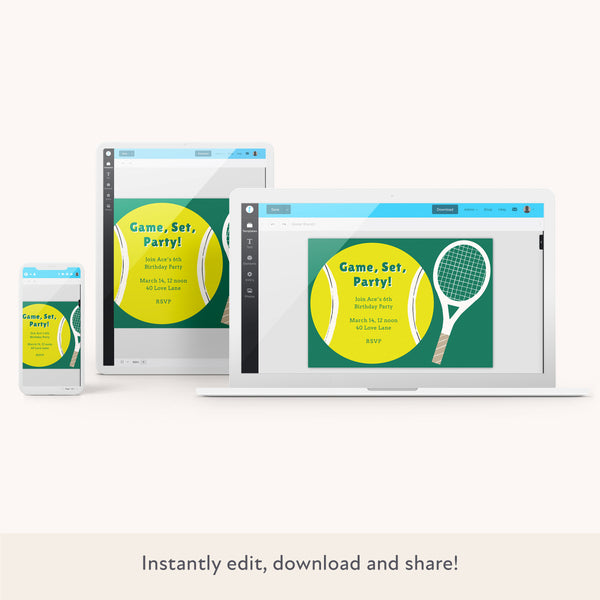Tennis Download & Print Invitation