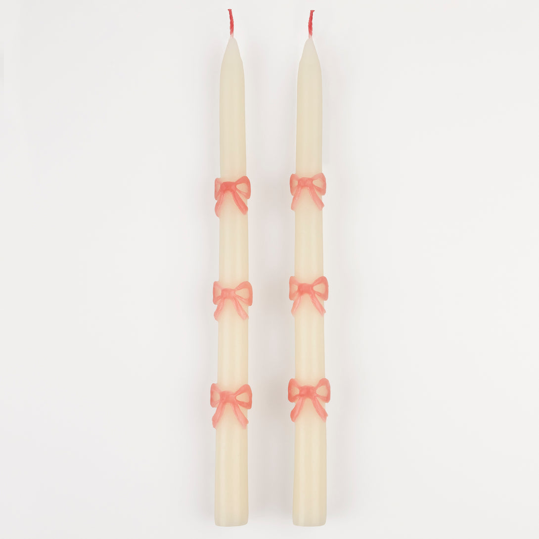 Our party candles feature handpainted pink bows and pretty pink wicks. Image4
