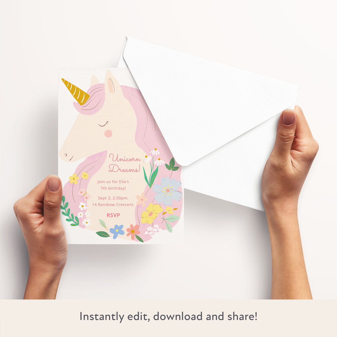 Unicorns Download & Print Invitation