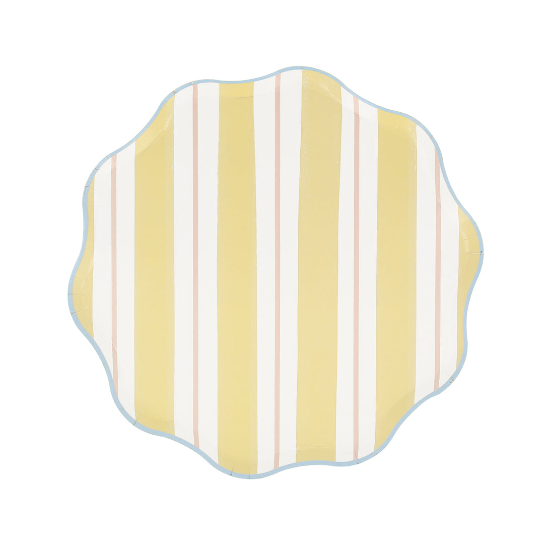 Our side plates, with classic pretty stripes, are the perfect paper plates for picnics, garden parties, beach parties and pool parties.