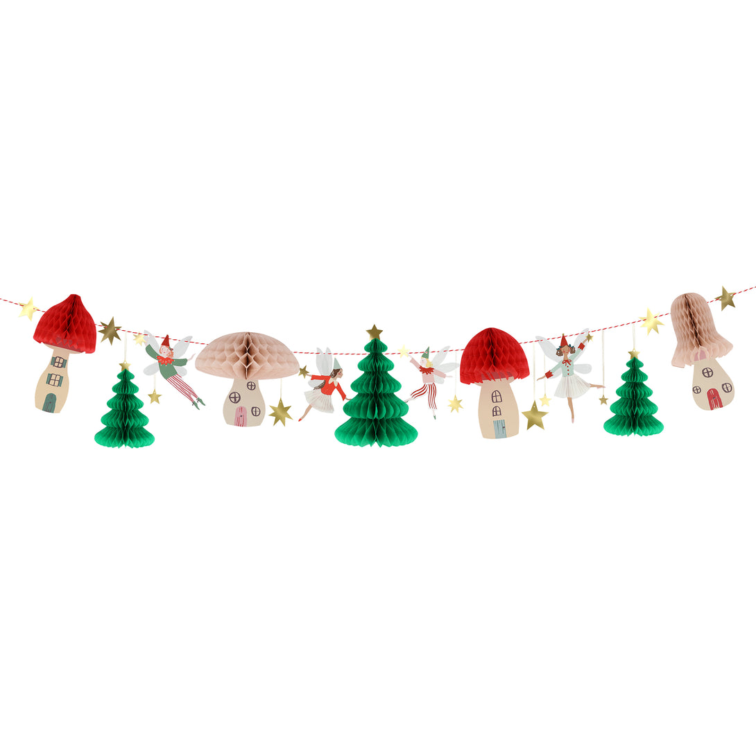 Make your Christmas decorations look like a magical winter woodland with our honeycomb fairy garland.