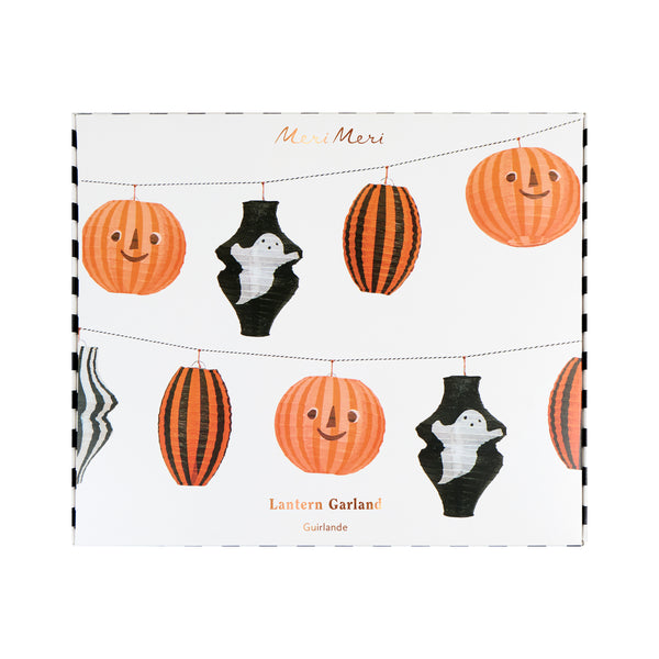 Our paper garland features mini Halloween lanterns in seasonal colours with fun icons, a special way to decorate your party room. Image5