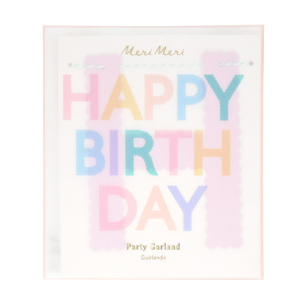 Our paper garland, with the words Happy Birthday in pastel scalloped letters, is the perfect birthday party decoration. Image3