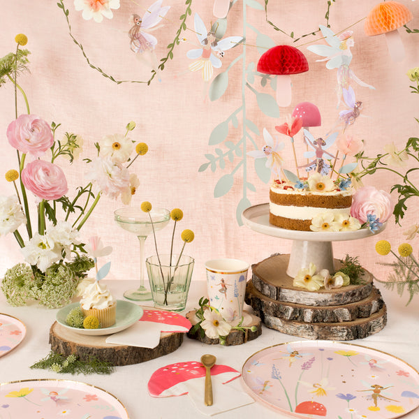 Our fairy birthday party collection includes a beautiful fairy party decoration and fairy themed tableware. 