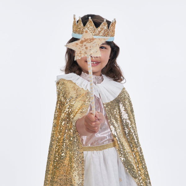 Gold Sparkle Cape Costume Image3