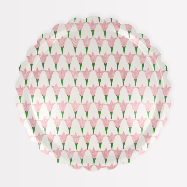Our small wooden tray, made with birchwood veneer and a melamine coating, has a pretty Molly Mahon floral print. Image1