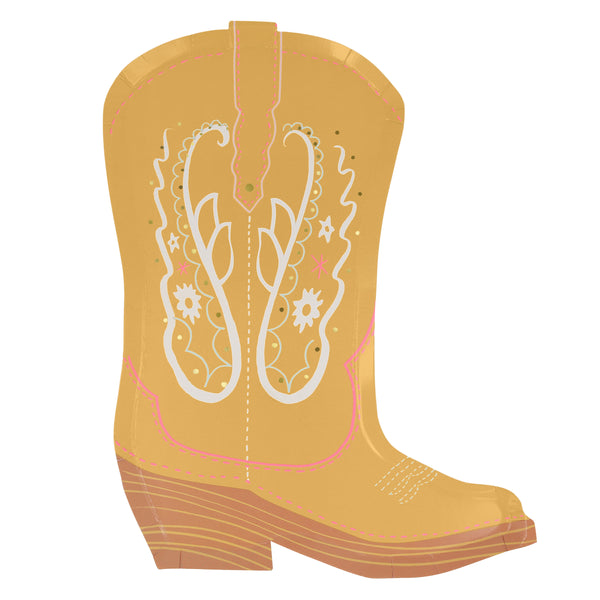 Our paper plates, in the shape of colourful cowboy boots, are perfect for a Western party. Image5