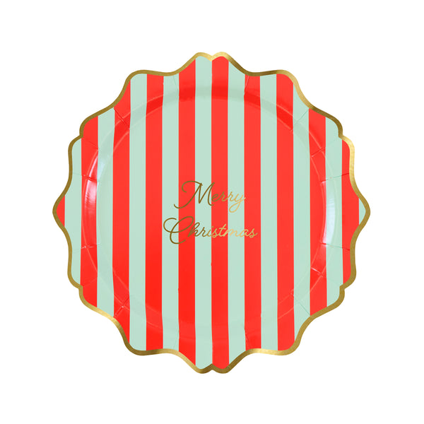 Our paper Christmas side plates feature bold stripes, a Merry Christmas message in shiny gold fold and wavy borders, striking and special. Image7