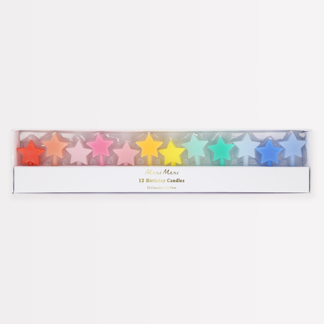 Use our mini star candles to add colour and fun to cakes and cupcakes, idea for birthday cakes, baby showers and award celebrations.