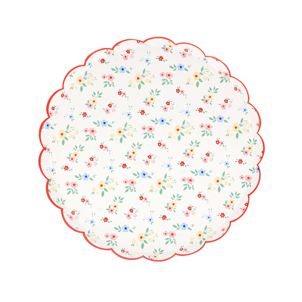 Our side plates feature classic flower designs with modern touches of red for a fashionable floral effect, idea for garden parties. Image5