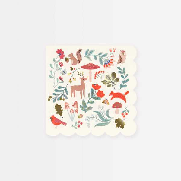 Give your Christmas a colourful folk look with our paper napkins with woodland animals and flowers. Image2