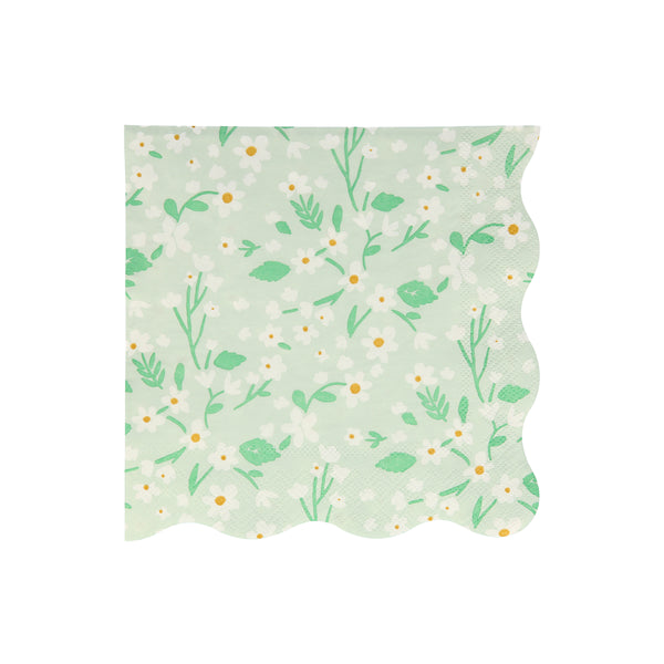 Our paper napkins have a pretty ditsy floral design with scalloped edge. Image3