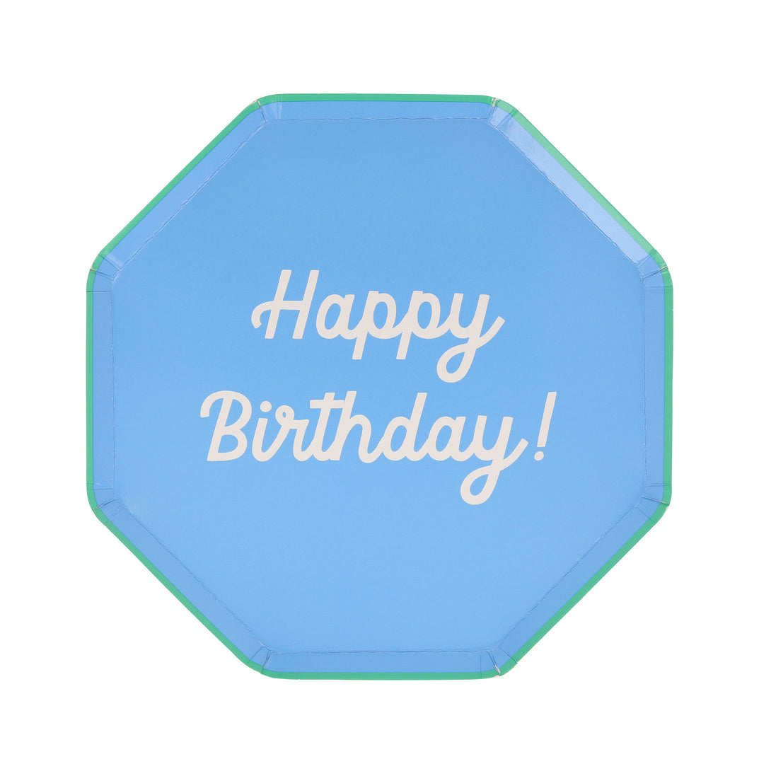 The octagonal design, and bright colours, of our birthday plates make these the perfect side plates for a birthday celebration.