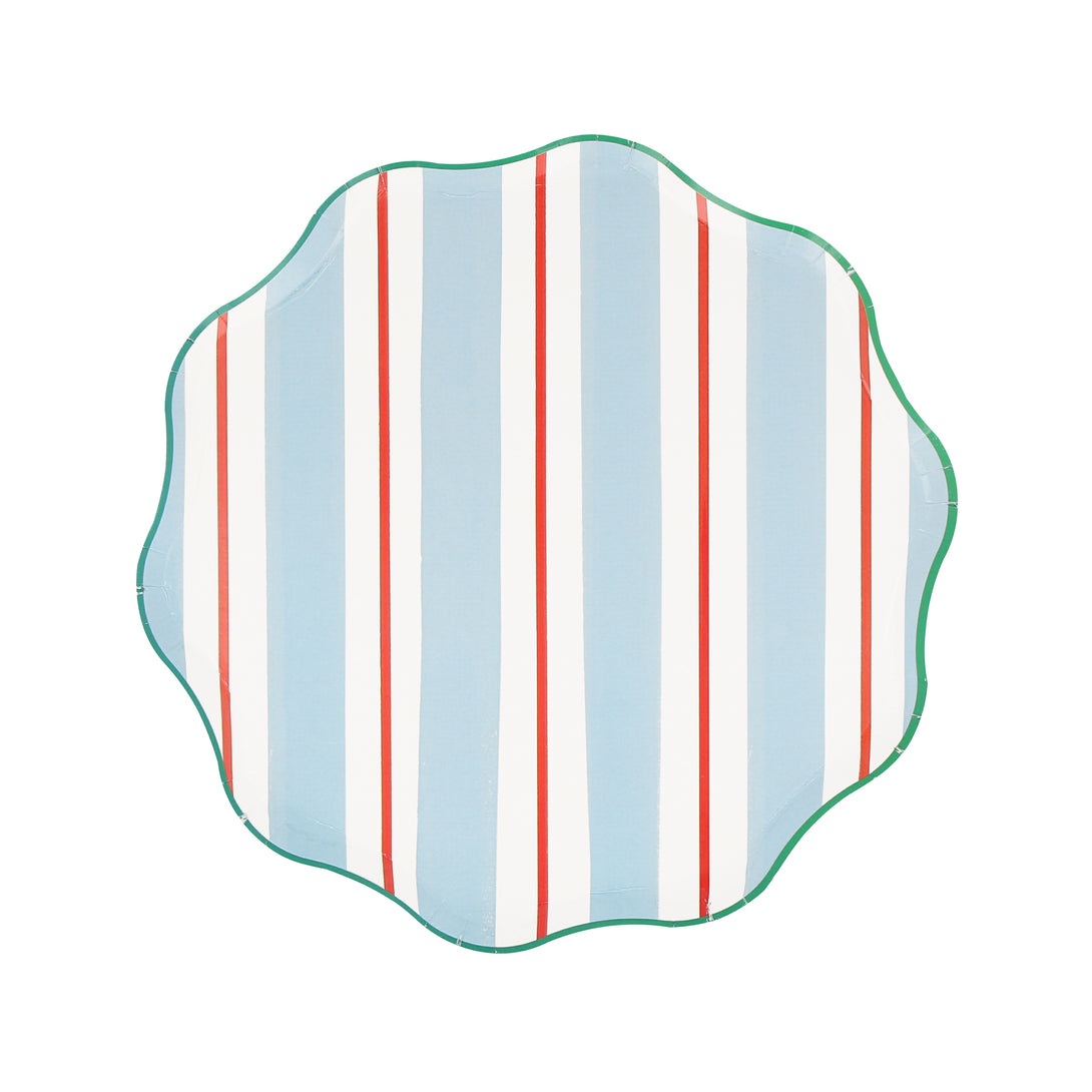 Our side plates, with classic pretty stripes, are the perfect paper plates for picnics, garden parties, beach parties and pool parties.