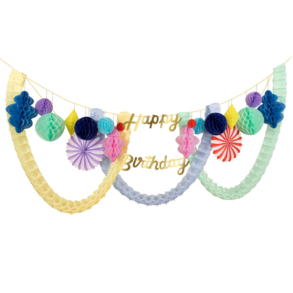 Our honeycomb garland is the perfect party garland for a birthday party decoration. Image3