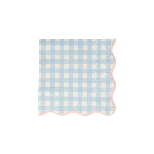 Our paper napkins with a gingham print and scalloped edge will look amazing on your party table. Image4