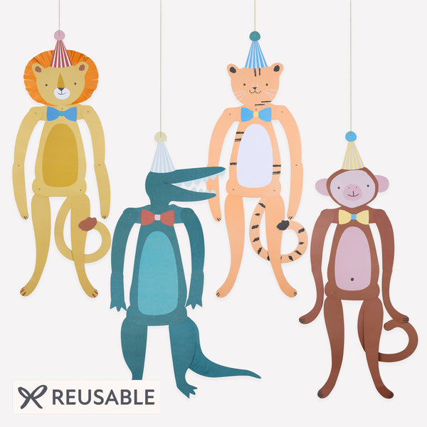 Add fun to a safari party or any celebration with our giant animal decorations, with moveable limbs. Image1