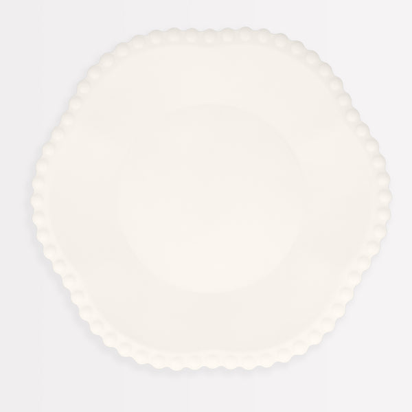 Our compostable dinner plates have a natural colour and stylish dot edge that will look great at a bridal shower or baby shower. Image1