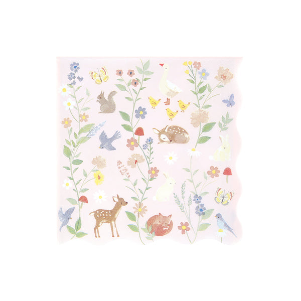 Our paper large napkins, made from 3-ply paper, have an adorable baby animals and floral design in soft colours, ideal for first birthday parties. Image5