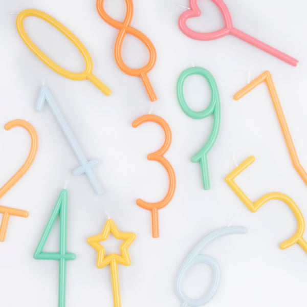 Add decoration, and numbers, to a birthday cake with our number candles in soft colours. Image3