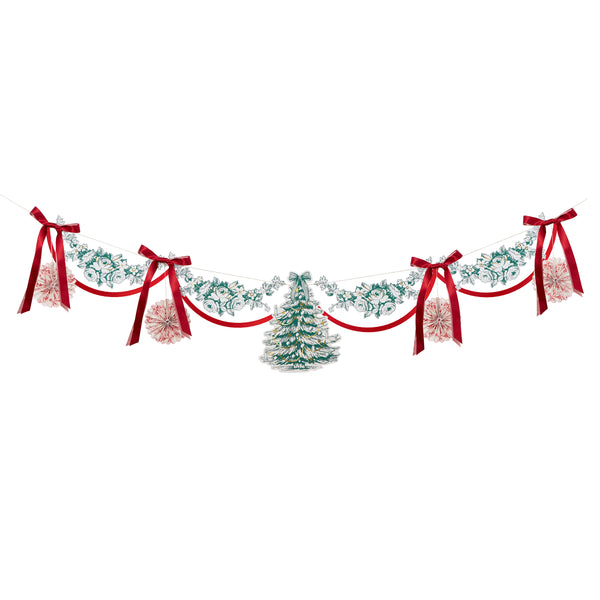 Our Christmas tableware set has an elegant Toile de Jouy print on plates, cups, napkins, crackers and a beautiful paper garland. Image3