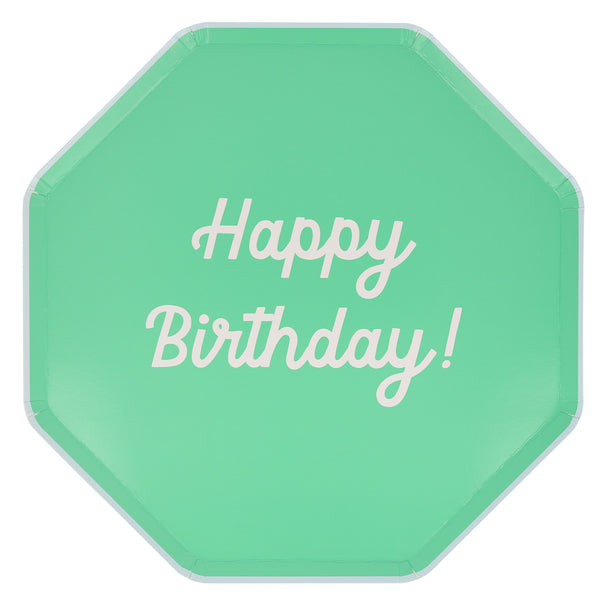 Make a birthday party look amazing with our birthday dinner plates, each set has 8 vibrant paper plates with co-ordinating borders. Image3