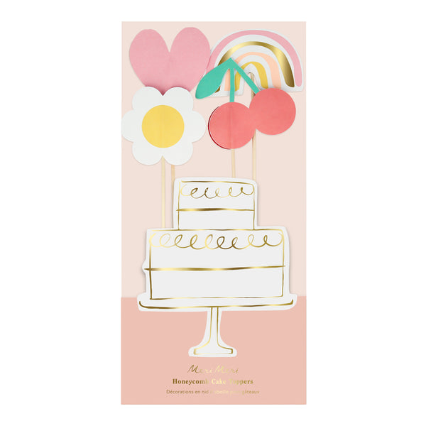 Our cake topper set with 3D embellishments and gold foil are the perfect instant cake decorations. Image4