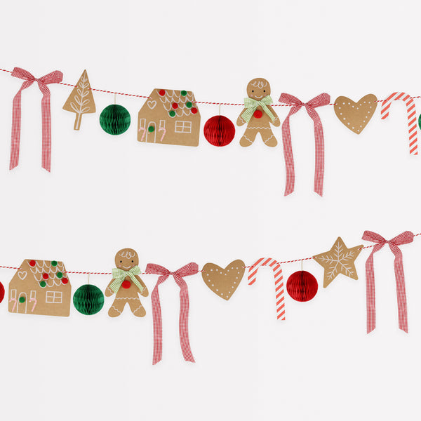 Our Christmas garland, featuring gingerbread and bows, is perfect for a mix of nostalgia and on-trend decoration. Image1