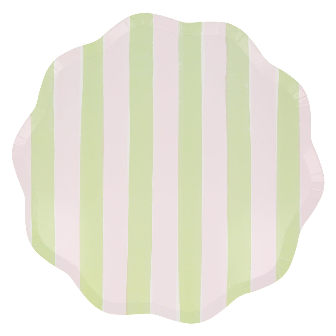 Our paper dinner plates, with stylish pastel stripes, are ideal as dinner plates for any special party.