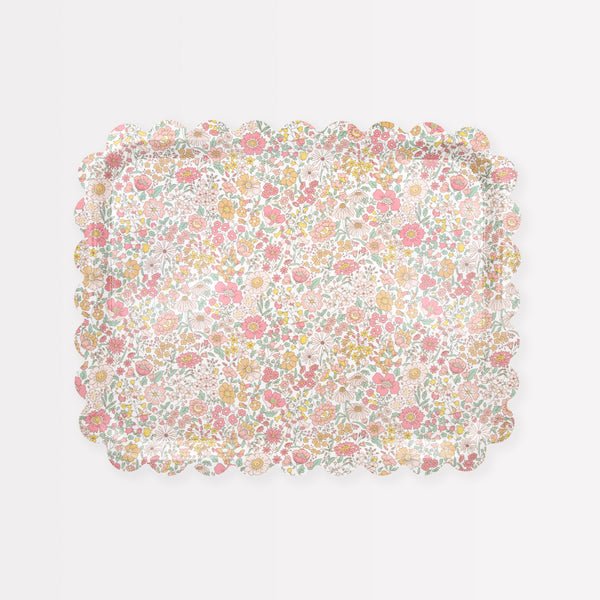 Our small tray features a pretty Liberty floral print design, melamine finish, and is made from birch veneer plywood, for practicality and style.