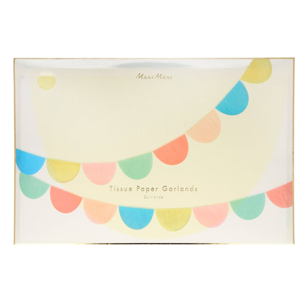 Rainbow Tissue Paper Scallop Garland Set Image5