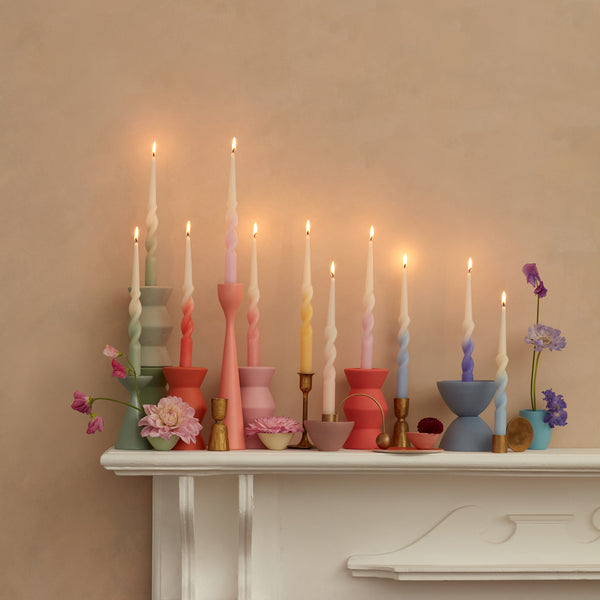 Our pastel candles, with a twisted shape, make great party decoration ideas. Image2