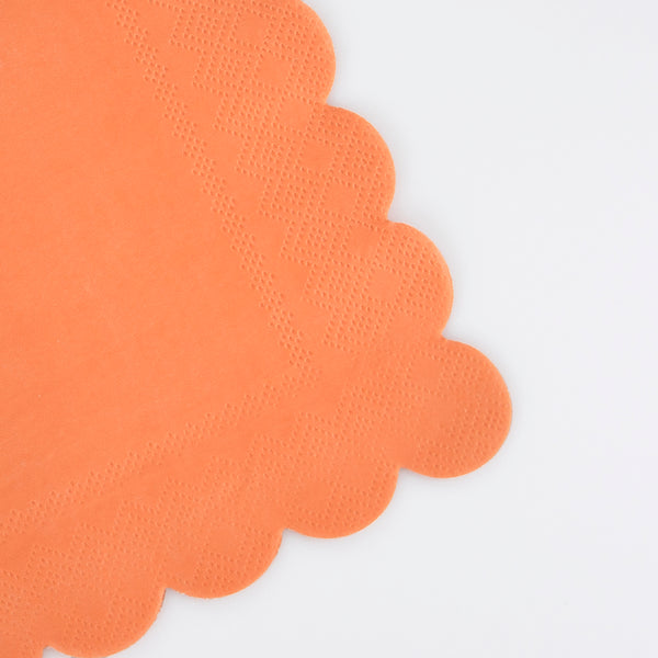 Our party napkins, in a small size, are a lovely orange shade, perfect for tropical parties or  garden parties. Image2