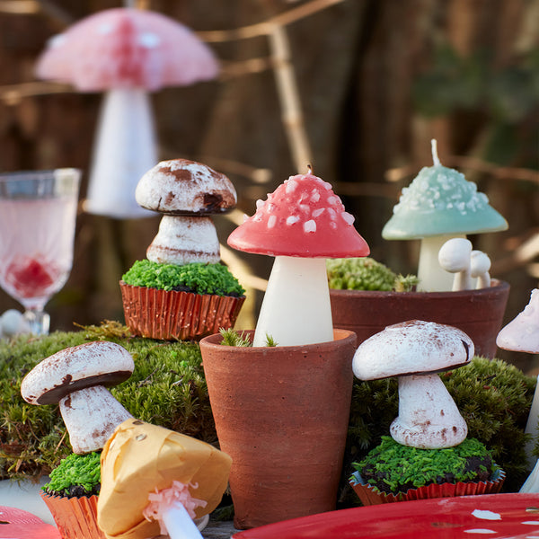 Our party candles, in the shape of 3D mushrooms, are perfect as candle decorations and as a hostess gift. Image2