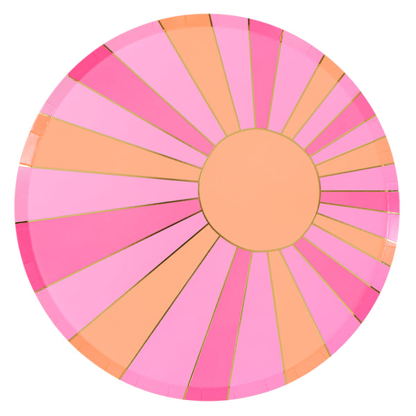 Our dinner plates, made from paper, feature vibrant flower power designs in psychedelic colours, ideal for 70s parties and cocktail parties. Image5