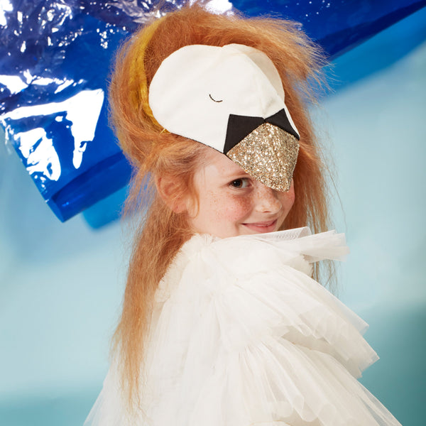 Our swan dress-up outfit features a tulle cape and an embellished headdress, perfect for Halloween, a princess party or for fun play.,Our swan dress-up outfit features a tulle cape and an embellished headdress, perfect for Halloween, a princess party or for fun play. Image1
