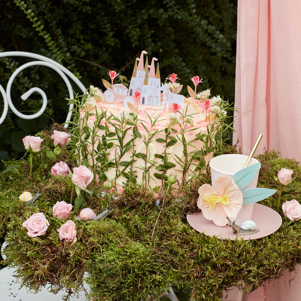 Our party cups have crepe paper flower embellishments, making them ideal as garden party cups, engagement cups or princess cups. Image2