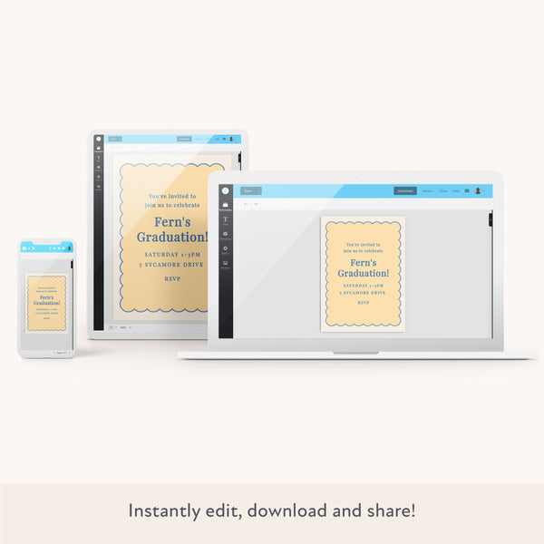 Yellow Scallop Download & Print Invitation