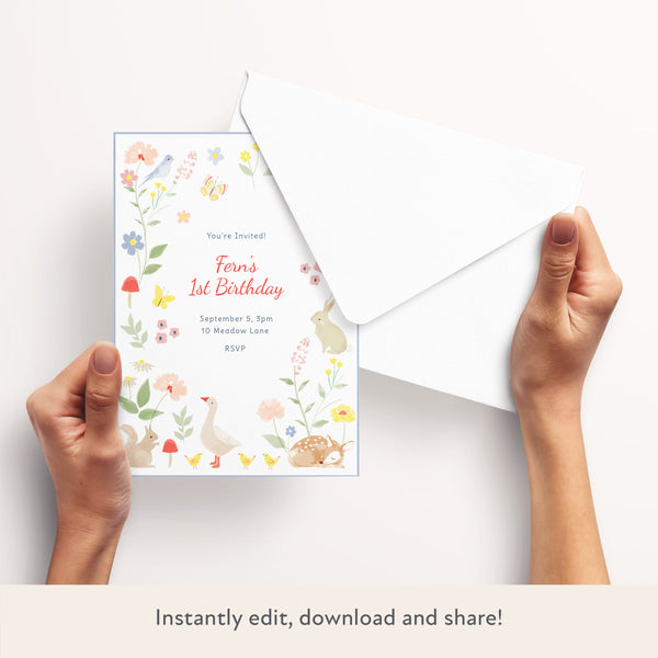 Little Animals Download & Print Invitation Image3