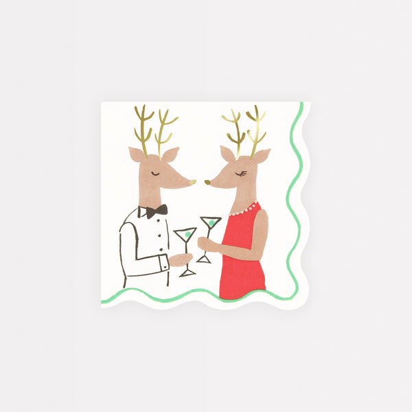 Add a fun touch to a Christmas cocktail party with our stylish Reindeer napkins.