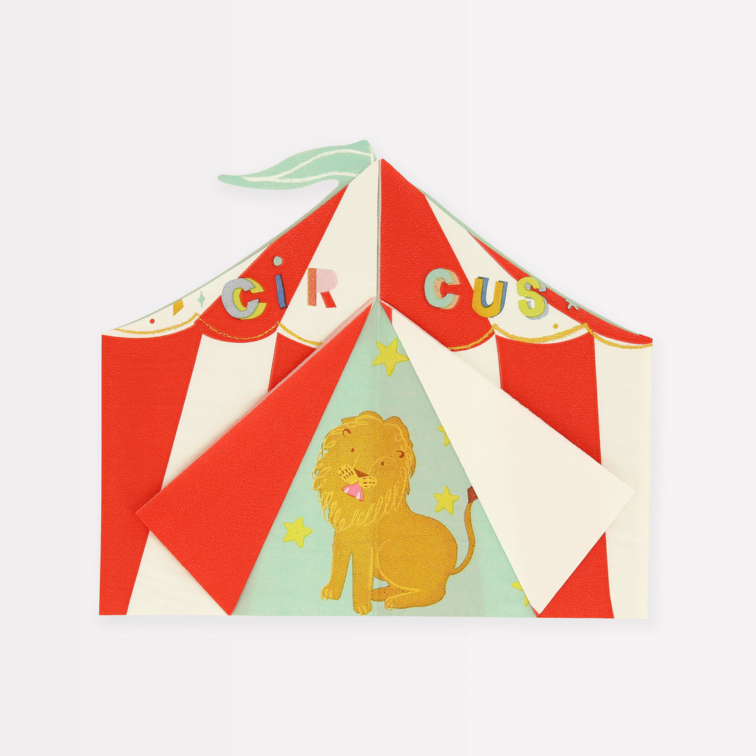 Our circus party set has all you need to make your party a success, with a circus garland, plates, napkins, cups and party bags. 