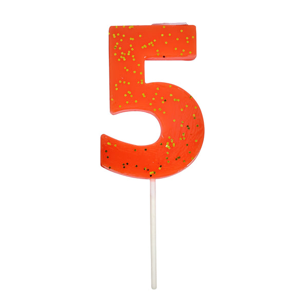Coral Number 5 Candle,Coral Number 5 Candle Image1