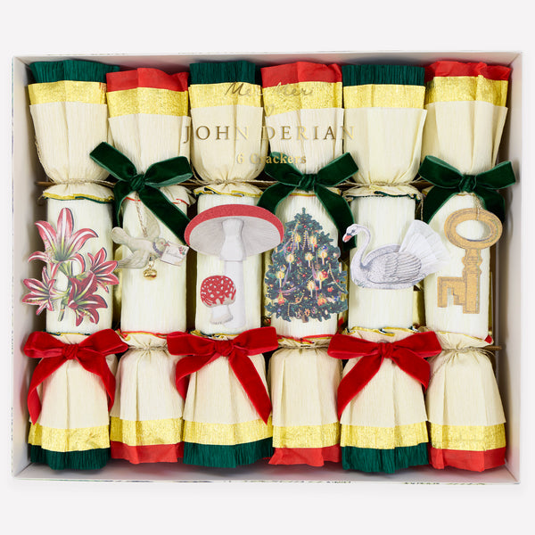 Our Christmas crackers feature festive colours, keyring gifts and chic John Derian inspired embellishments for a fairytale feel. Image1