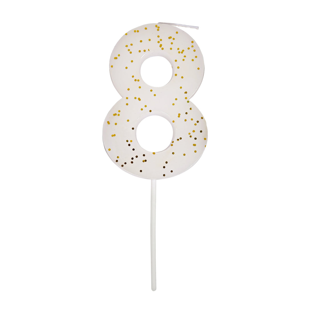 White Number 8 Candle,White Number 8 Candle Image1