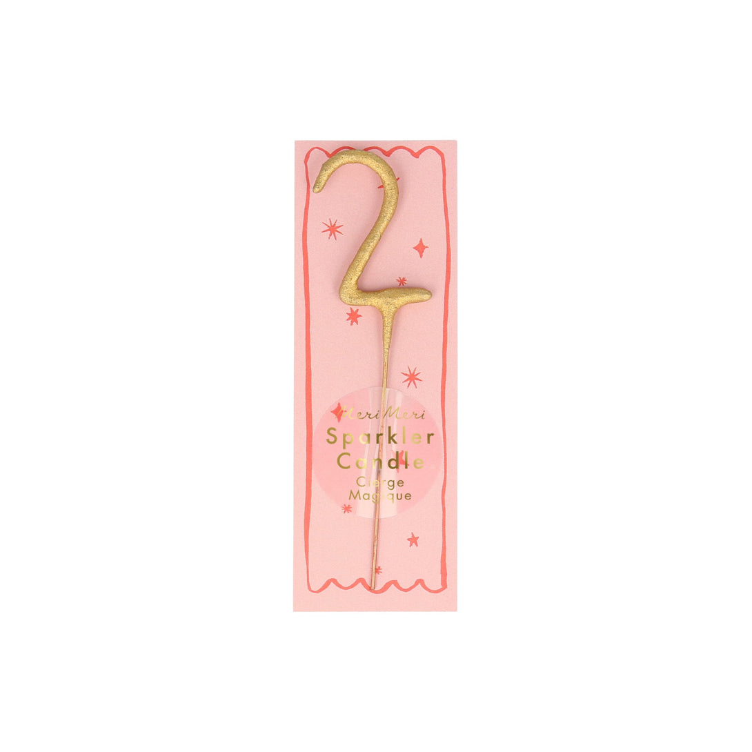 Gold Sparkler Numbers 0 To 9 Mini Candles (Parent)