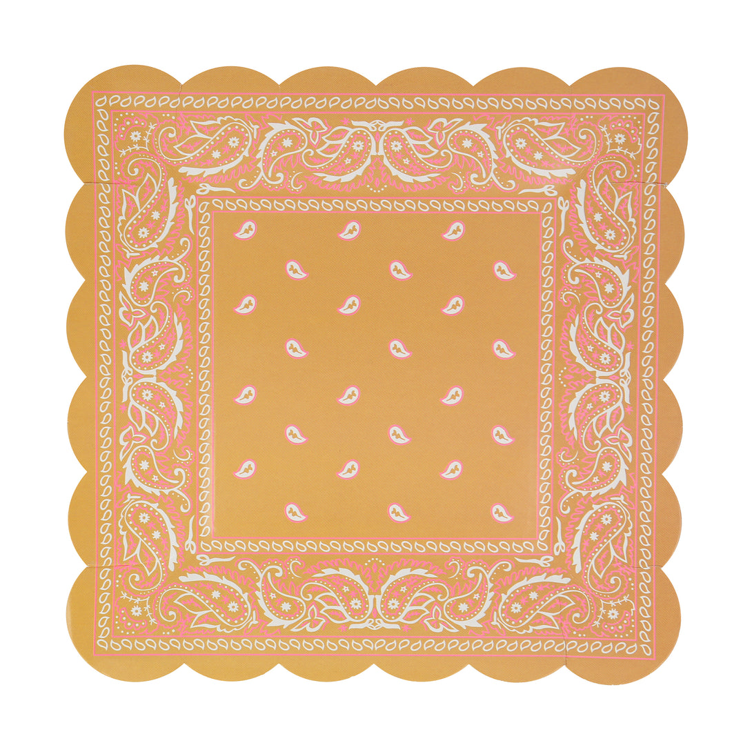 Add to your western theme party with our stunning paper plates in the shape of bandanas.